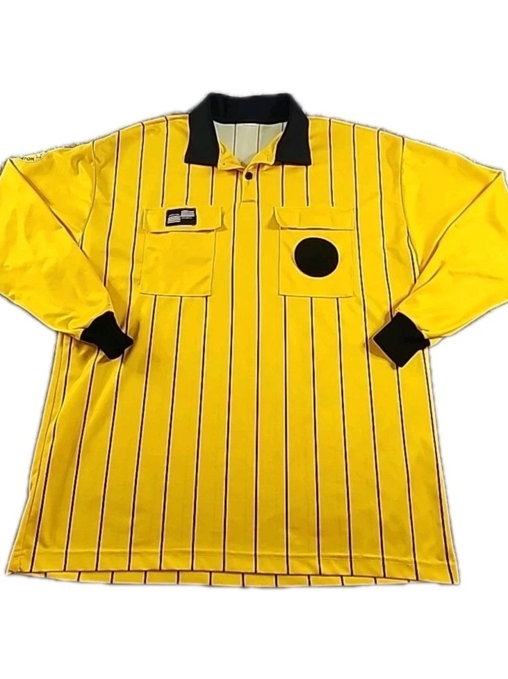 Official Sports Yellow Soccer Referee Long Sleeve Shirt Size XL